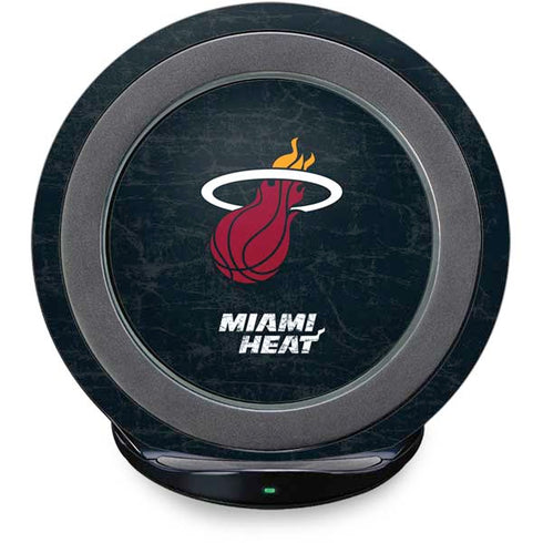 NBA Miami Heat Black Partial Logo Fast Charge Wireless Charging Stand Skin